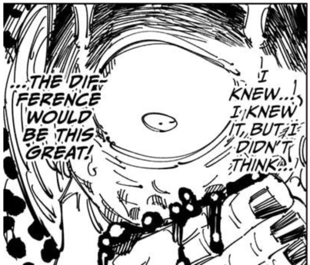 Jogo bleeding from his mouth, wide-eyed, thinking I knew... I knew the it, but I didn't think.. the difference would be this great! Jujustku Kaisen, Chapter 115